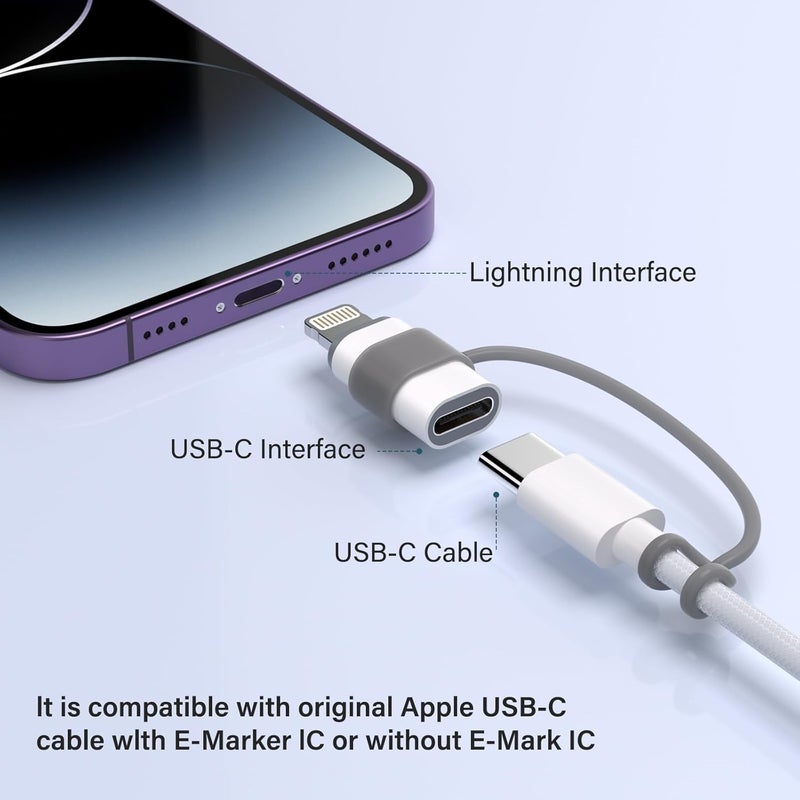 Thousover USB C Type C to Lightning Adapter MFi Certified 4 Pack 27W Fast Charging Support Data Sync,Lightning to USB Type C Cable Adapter for iPhone/iPad/for Airpods,with Anti-Lost Loop,Not for Audio/OTG - Image 2